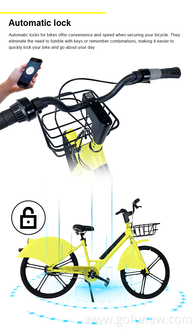 Bluetooths Gps Ble automatic Lock Smart City Electric Bike Rental Ride Shared EV System Solution Rental Bicycle Sharing Ebike